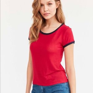 UO Project Social T Molly Ringer Tee in red